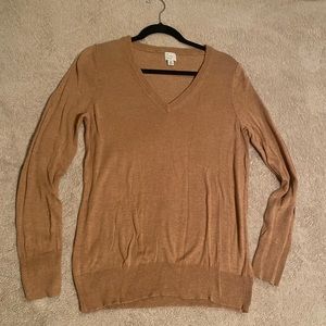 Camel V Neck Sweater
